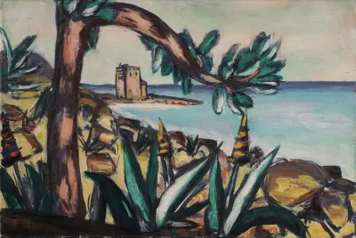 Seascape with Agaves and Old Castle