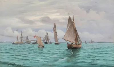 Seascape with sailing ships near Hals.