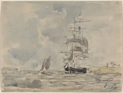 Seascape with Sailing Vessel
