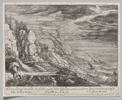 Seashore with a High Sea
