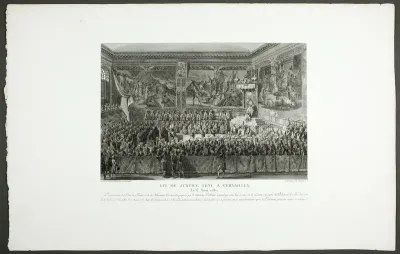 Seat of Justice Held at Versailles (Lit de Justice tenu à Versailles), from the series Tableaux historiques de la révolution française