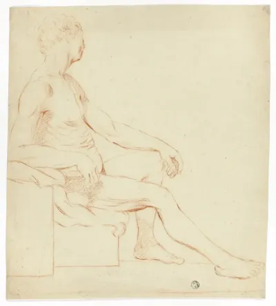 Seated Academic Male Nude