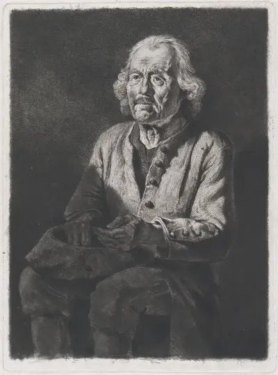 Seated Beggar: Portrait of Old Girard, a Peasant from Chasselay