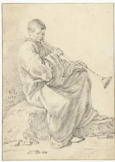 Seated Boy with a Shawm