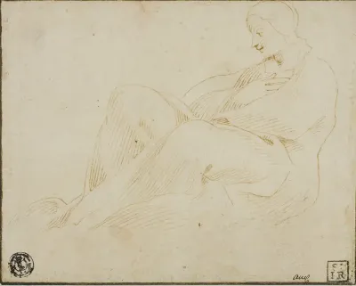 Seated Draped Woman in Profile