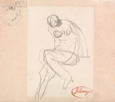 Seated Female Nude, Probably for 'Susannah and the Elders'