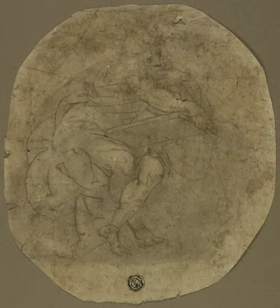 Seated Male Figure with Large Tablet (recto); Figure Study (verso)