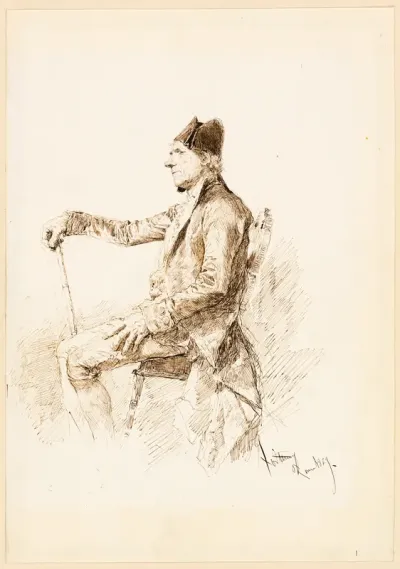 Seated Man in Profile