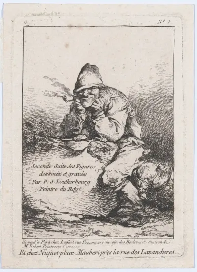 Seated Man Smoking a Pipe