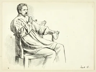 Seated Man Smoking Pipe