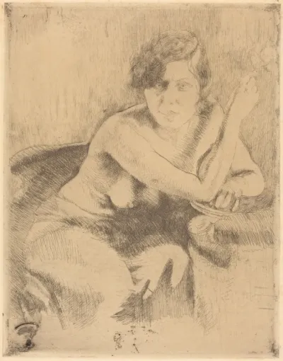 Seated Nude with a Cigarette