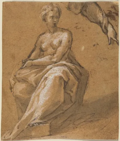 Seated Nude with Drapery