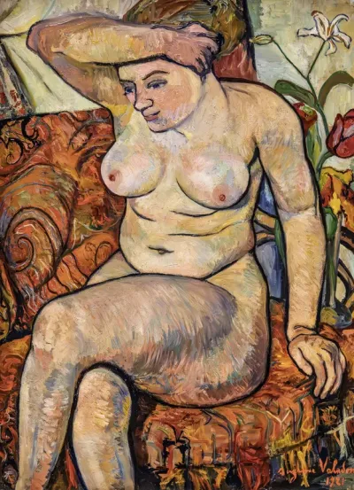 Seated Nude with Shawl Carpet