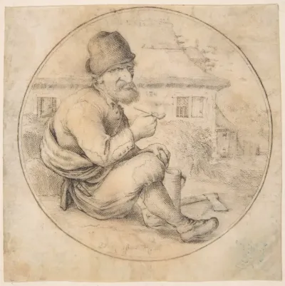 Seated Old Man Holding a Pipe