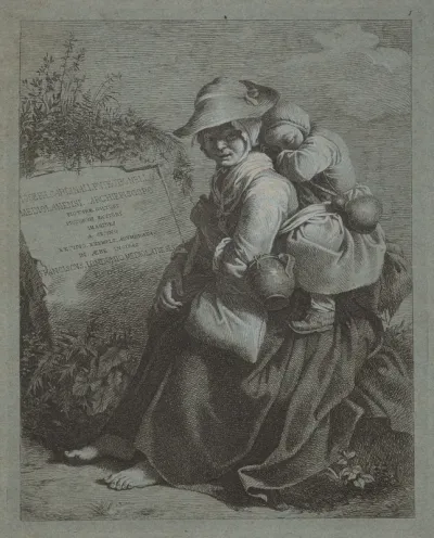 Seated Peasant Woman with Sleeping Child