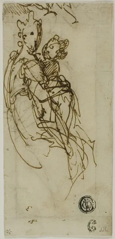Seated Virgin and Child (recto); Seated Virgin and Child (verso)