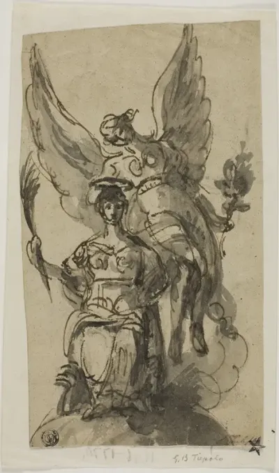 Seated Woman Crowned by Angel