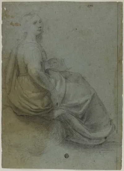 Seated Woman in Profile, to Right