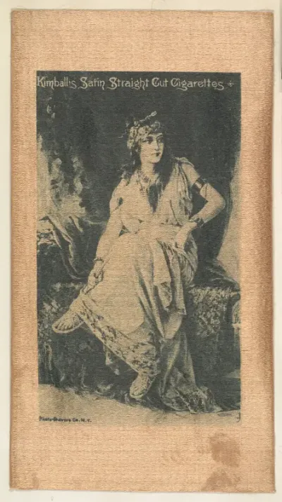 Seated woman (on brown silk), from the Girl Art Subjects series (N193) issued by Wm. S. Kimball & Co.
