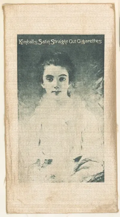 Seated woman (on tan silk), from the Girl Art Subjects series (N193) issued by Wm. S. Kimball & Co.