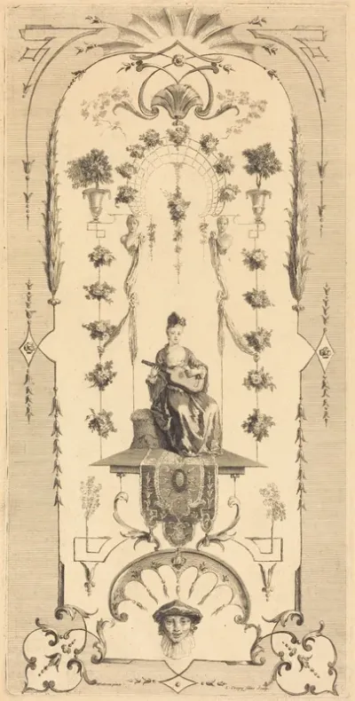 Seated Woman Playing a Guitar