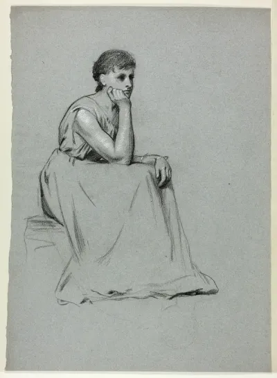 Seated Woman Resting on her Elbow