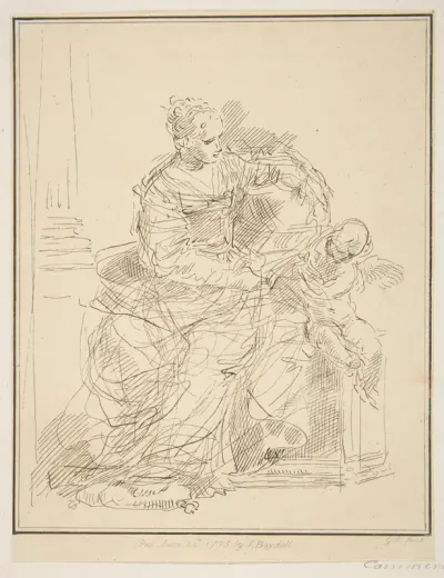 Seated woman with a putto