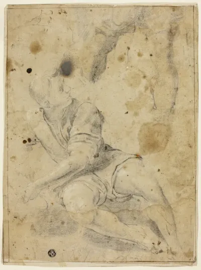 Seated Youth and Sketch of Legs