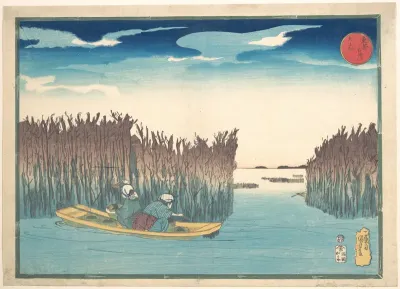 Seaweed Gatherers at Omori — Utagawa Kuniyoshi Kanvas Tablo