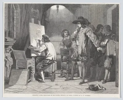 Sebastian Gomez Discovered by His Master Murillo, At Work, from "Illustrated London News"