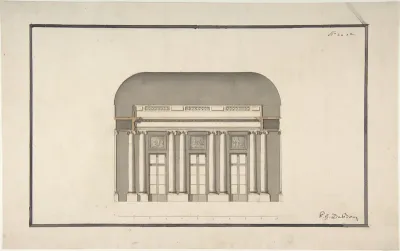 Section of a Ballroom: Three Doorways between Sets of Two Columns