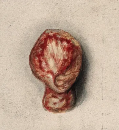 Section of a testicle removed from a man suffering from tertiary syphilis