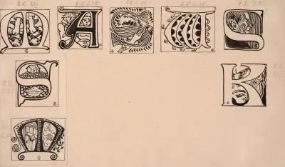 Seitsemän veljeksen kuvitusta, painos 1908, 8 alkukirjainta 2. lukuun