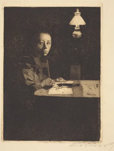 Self-Portrait at the Table (Selbstbildnis am Tisch)
