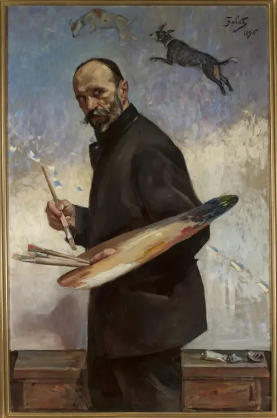 Self-portrait from palette