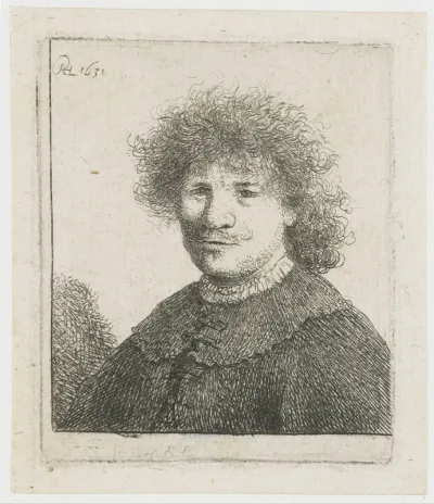 Self-portrait in a cloak with a falling collar: bust