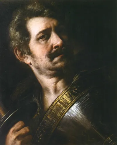 Self-portrait in armour