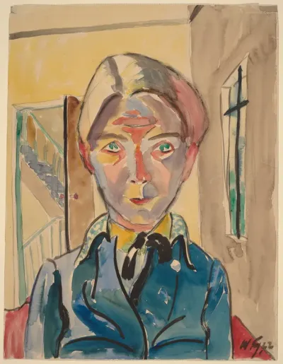 Self-Portrait in Front of Stairs (Selbst vor Treppe)