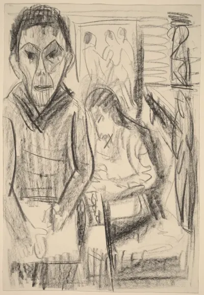 Self-Portrait in the Studio (Selbstbildnis im Atelier)