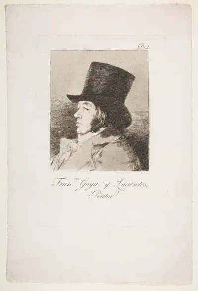 Self-Portrait; Plate 1 from "Los Caprichos"