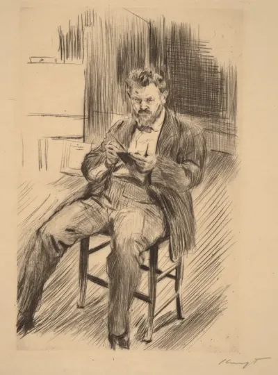 Self-Portrait (sketching in his studio)