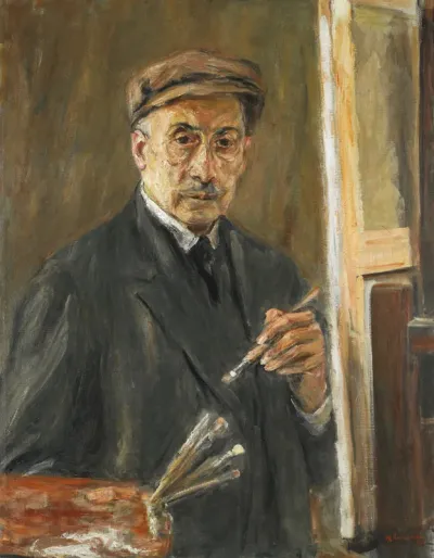 Self-Portrait Wearing a Coat with Brush and Palette