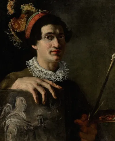 Self-portrait with a canvas and maulstick