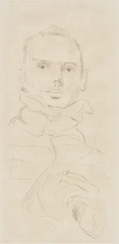 Self-portrait with a cigarette