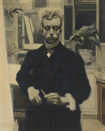 Self-Portrait with a Red Pencil