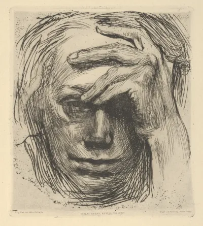 Self Portrait with Hand on Forehead