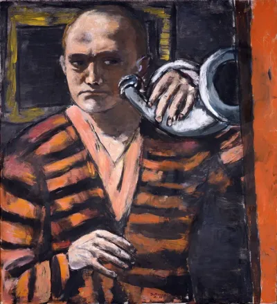 Self-Portrait with Horn