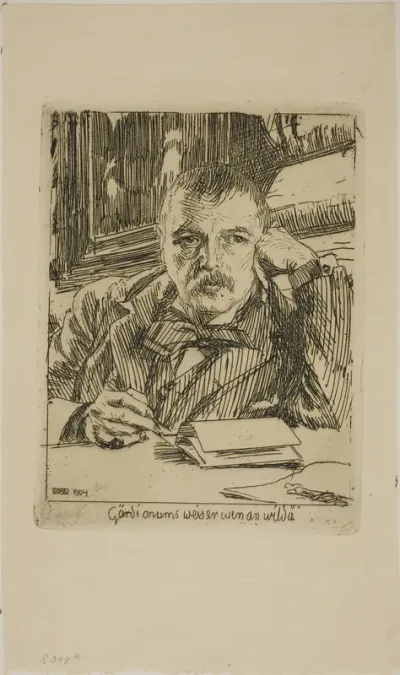 Self-Portrait with Inscription