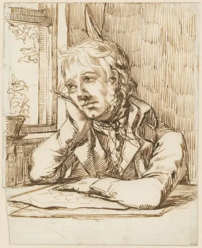 Self-portrait with supported arm