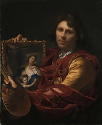 Self-portrait with the Portrait of his Wife, Margaretha van Rees, and their Daughter Maria